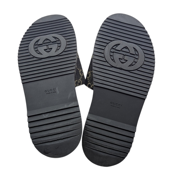Gucci Jacquard Black Denim GG Monogram Angelina Platform Slide Sandal EU 38.5 - Picture 12 of 14